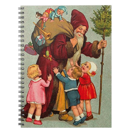 Vintage Kerstmis Notitieboek (Voorkant)