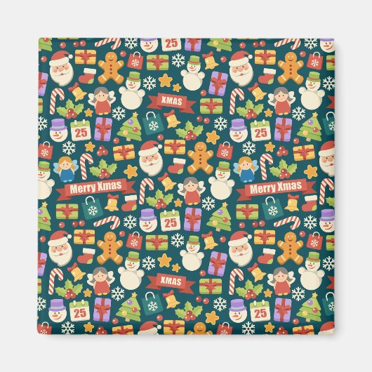 Vintage Kerstmis Nutcrackers Merry Kerstcute Magneet (Voorkant)