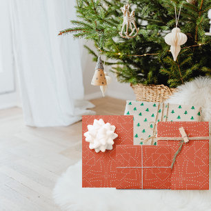 Vintage Kerstmis Oranje naadloos patroon Inpakpapier Vel