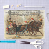Vintage Kerstmis Paard Carriage Ride Tissuepapier (Craft)