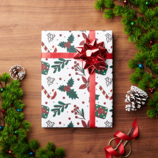 Vintage Kerstmis Patroon Gift Cadeaupapier