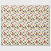 Vintage Kerstmis Pattern Cadeaupapier (Vlak)