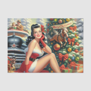 Vintage Kerstmis Pin-up Tissuepapier