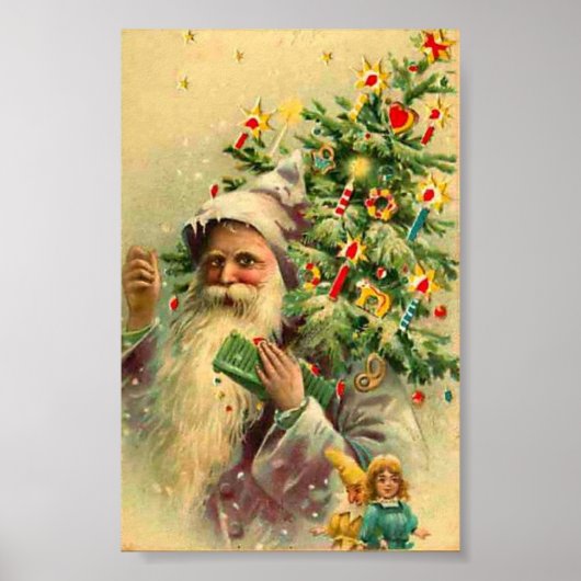 Vintage Kerstmis Poster (Voorkant)