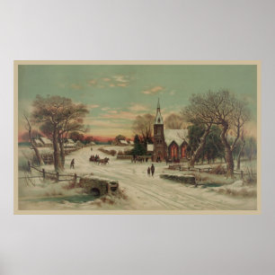 Vintage Kerstmis Poster