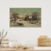Vintage Kerstmis Poster (Keuken)