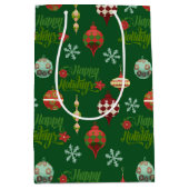 Vintage Kerstmis Prettige feestdagen Medium Cadeauzakje (Voorkant)