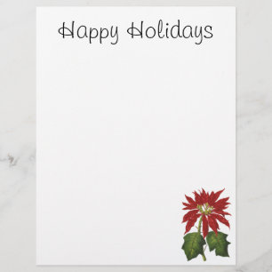 Vintage Kerstmis, Red Poinsettia Winter Plant