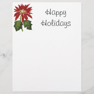 Vintage Kerstmis, Red Poinsettia Winter Plant