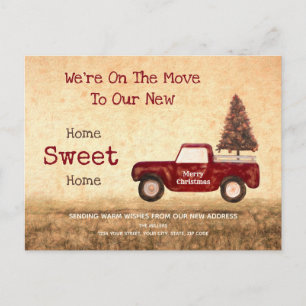 Vintage Kerstmis Red Truck Home Sweet Home Briefkaart