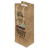 Vintage Kerstmis - Red Truck Wijn Cadeautas (Achterkant Gekanteld)