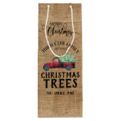 Vintage Kerstmis - Red Truck Wijn Cadeautas (Achterkant)