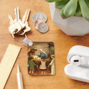 Vintage Kerstmis, religieuze nationaliteit met Bab Sleutelhanger