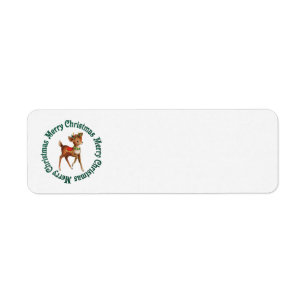 VINTAGE KERSTMIS RENDIEREN ADRESETIKETTEN ETIKET