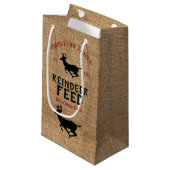 Vintage Kerstmis - rendiervoer Klein Cadeauzakje (Voorkant Gekanteld)