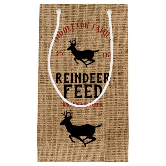 Vintage Kerstmis - rendiervoer Klein Cadeauzakje (Voorkant)