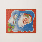 Vintage Kerstmis, Retro Jolly Santa Claus Legpuzzel (Horizontaal)
