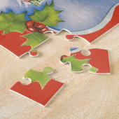 Vintage Kerstmis, Retro Jolly Santa Claus Legpuzzel (Zijkant)