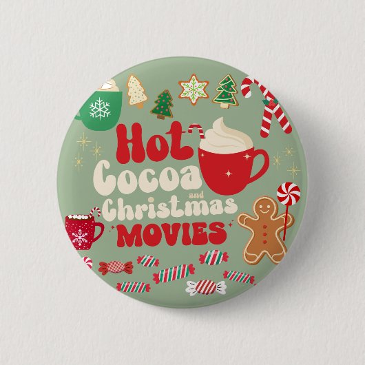 Vintage Kerstmis Ronde Button 5,7 Cm (Voorkant)