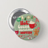 Vintage Kerstmis Ronde Button 5,7 Cm (Voorkant /achterkant)