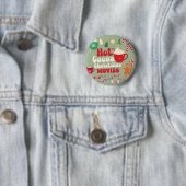 Vintage Kerstmis Ronde Button 5,7 Cm (In situ)