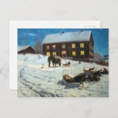 Vintage Kerstmis Rustic Winter Home Briefkaart (Voorkant / Achterkant)