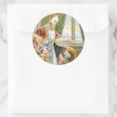 Vintage Kerstmis Saint Nicholas Ronde Sticker (Tas)