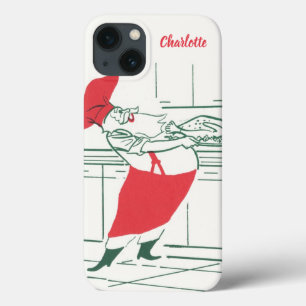 Vintage Kerstmis, Santa Claus Chef en Turkije iPhone 13 Hoesje