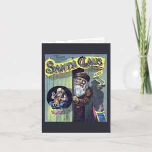 Vintage Kerstmis, Santa Claus Hoesje Art Dank u Bedankkaart