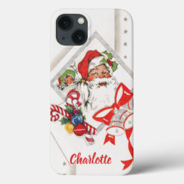 Vintage Kerstmis, Santa Claus met snoeprietten iPhone 13 Hoesje