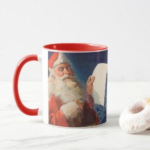 Vintage Kerstmis, Santa Claus Naughty Nice List Mok