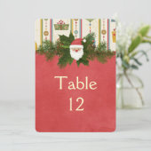 Vintage Kerstmis Santa Tafel kaart (Staand voorkant)