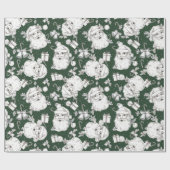 Vintage Kerstmis Santa Wrapping Papier (Vlak)