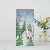 Vintage Kerstmis Silent Night Church Feestdagenkaart (Staand voorkant)