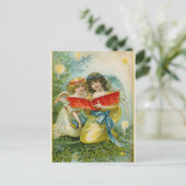 Vintage Kerstmis Singing Angels Feestdagenkaart (Staand voorkant)