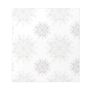 Vintage Kerstmis, Snowflakes Blizzard Pattern Notitieblok