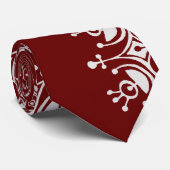 Vintage Kerstmis Snowflakes Red Blizzard Patroon Stropdas (Opgerold)