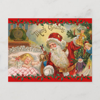 Vintage Kerstmis St. Nick Feestdagenkaart