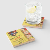 Vintage Kerstmis Stenen Onderzetter (Zijkant)