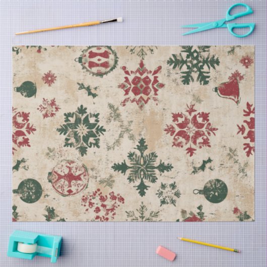 Vintage Kerstmis Tissuepapier (Craft)