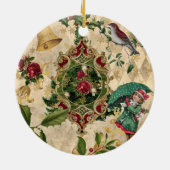 Vintage kerstmis — uniek keramisch Ornament (Achterkant)