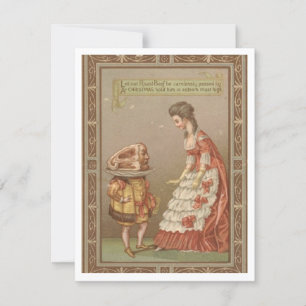 Vintage Kerstmis Uniek Meisje Feestdagenkaart