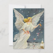 Vintage Kerstmis Victoriaans Angels Kaart (Voorkant)
