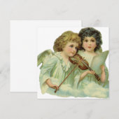Vintage Kerstmis, Victoriaans Angels uitnodiging (Voorkant / Achterkant)