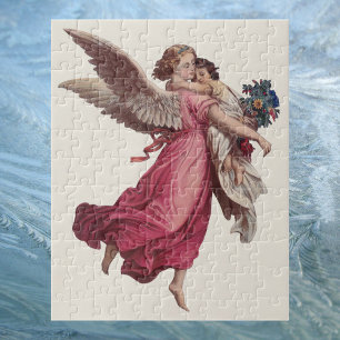 Vintage Kerstmis, Victoriaans Guardian Angel Legpuzzel