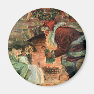 Vintage Kerstmis, Victoriaans kerstkinderen Magneet