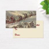 Vintage Kerstmis, Victoriaans kerstman in Sleigh Visitekaartje (Bureau)