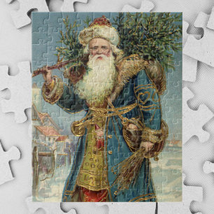 Vintage Kerstmis, Victoriaans kerstman met boom Legpuzzel