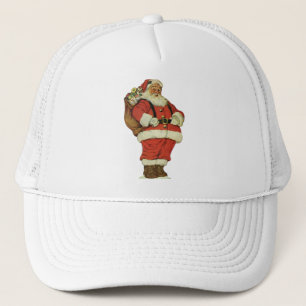 Vintage Kerstmis, Victoriaans kerstman met speelgo Trucker Pet