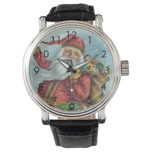 Vintage Kerstmis, Victoriaans kerstman op Wreate Horloge